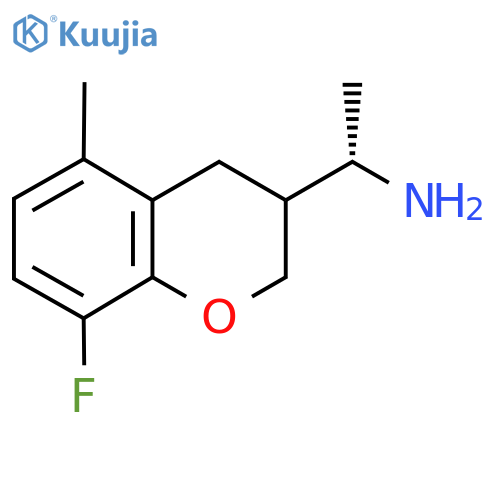 (1S)-1-(8-fluoro-5-methyl-3,4-dihydro-2H-1-benzopyran-3-yl)ethan-1-amine structure