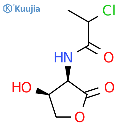 2-chloro-N-[(3R,4S)-4-hydroxy-2-oxooxolan-3-yl]propanamide structure
