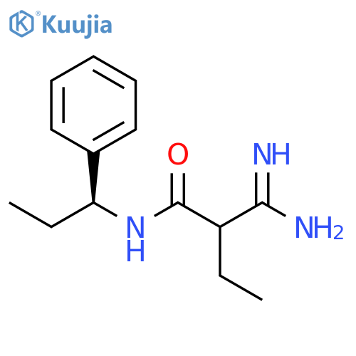 Butanamide, 2-(aminoiminomethyl)-N-[(1S)-1-phenylpropyl]- structure