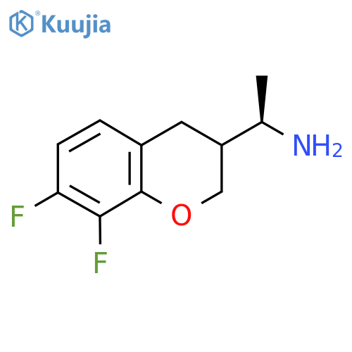 (1R)-1-(7,8-difluoro-3,4-dihydro-2H-1-benzopyran-3-yl)ethan-1-amine structure