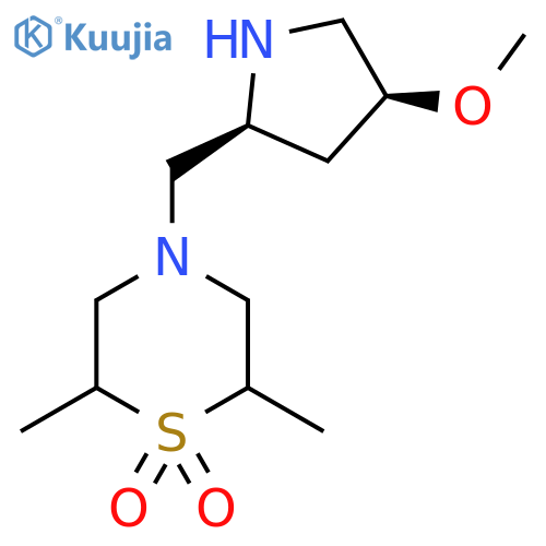 4-{[(2S,4S)-4-methoxypyrrolidin-2-yl]methyl}-2,6-dimethyl-1lambda6-thiomorpholine-1,1-dione structure