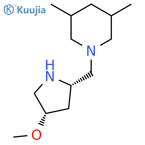 1-{[(2S,4S)-4-methoxypyrrolidin-2-yl]methyl}-3,5-dimethylpiperidine structure