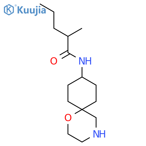 2-methyl-N-(6r,9r)-1-oxa-4-azaspiro5.5undecan-9-ylpentanamide structure