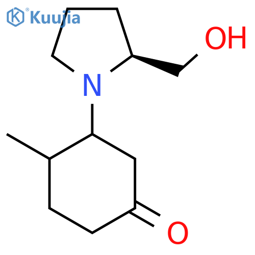 3-[(2S)-2-(hydroxymethyl)pyrrolidin-1-yl]-4-methylcyclohexan-1-one structure