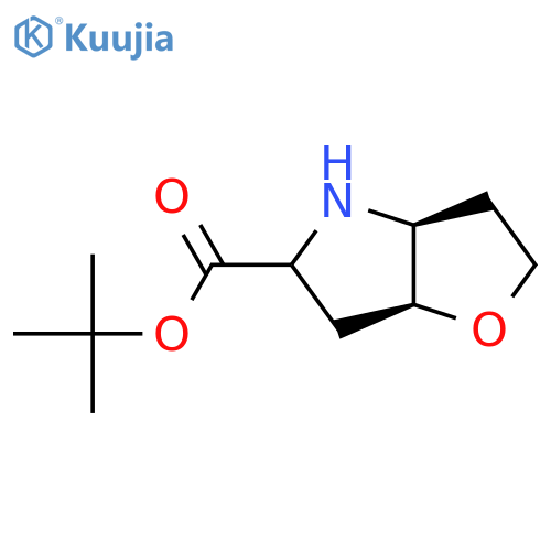 rac-tert-butyl (3aR,6aR)-hexahydro-2H-furo[3,2-b]pyrrole-5-carboxylate structure