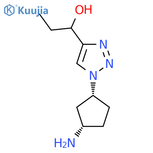 1H-1,2,3-Triazole-4-methanol, 1-[(1R,3S)-3-aminocyclopentyl]-α-ethyl-, rel- structure