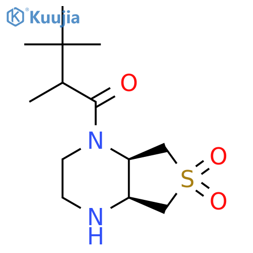 rac-(4aR,7aS)-1-(2,3,3-trimethylbutanoyl)-octahydro-6lambda6-thieno[3,4-b]piperazine-6,6-dione structure