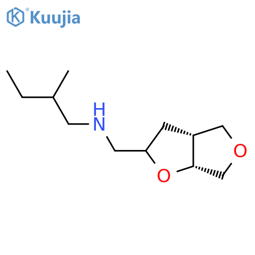 rac-{[(3aR,6aR)-hexahydrofuro[2,3-c]furan-2-yl]methyl}(2-methylbutyl)amine structure