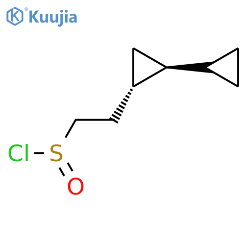 rac-2-[(1R,2R)-2-cyclopropylcyclopropyl]ethane-1-sulfinyl chloride structure