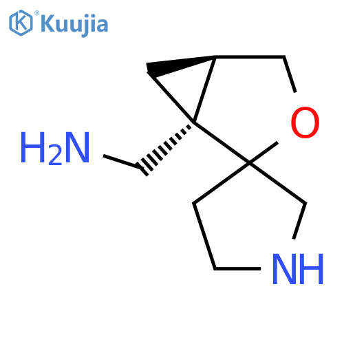 rac-[(1R,5S)-3-oxaspiro[bicyclo[3.1.0]hexane-2,3'-pyrrolidine]-1-yl]methanamine structure