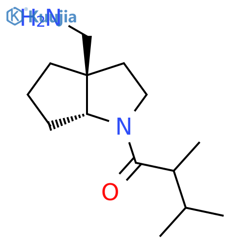 rac-1-[(3aR,6aR)-3a-(aminomethyl)-octahydrocyclopenta[b]pyrrol-1-yl]-2,3-dimethylbutan-1-one structure