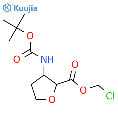 Chloromethyl 3-{[(tert-butoxy)carbonyl]amino}oxolane-2-carboxylate structure