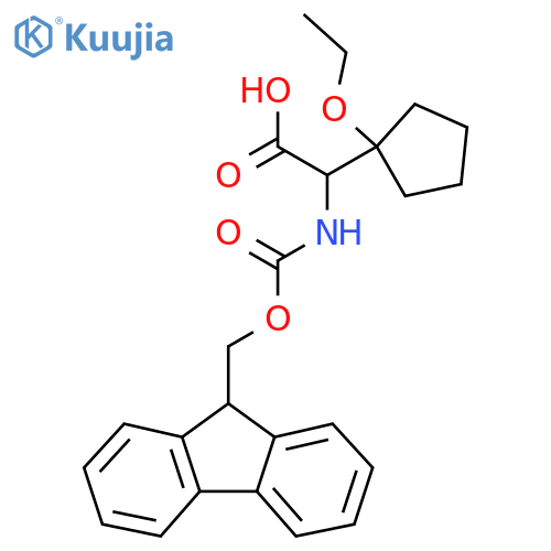 2-(1-ethoxycyclopentyl)-2-({[(9H-fluoren-9-yl)methoxy]carbonyl}amino)acetic acid structure