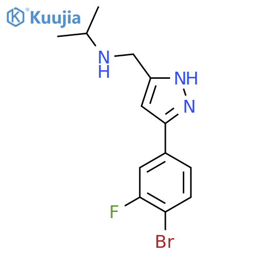 {[5-(4-bromo-3-fluorophenyl)-1H-pyrazol-3-yl]methyl}(propan-2-yl)amine structure
