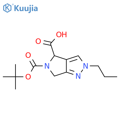 5-(tert-butoxy)carbonyl-2-propyl-2H,4H,5H,6H-pyrrolo3,4-cpyrazole-4-carboxylic acid structure