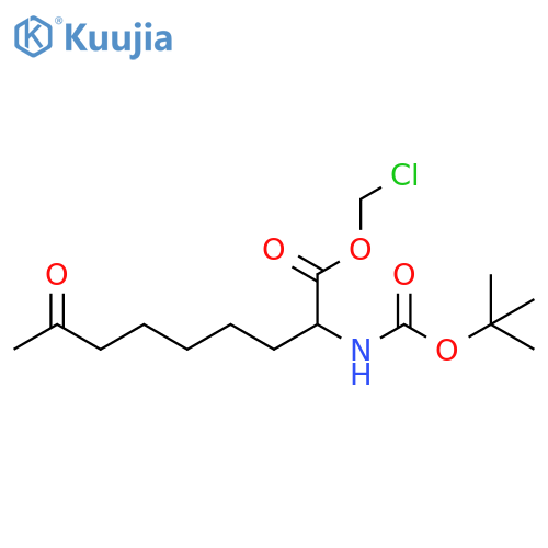 Nonanoic acid, 2-[[(1,1-dimethylethoxy)carbonyl]amino]-8-oxo-, chloromethyl ester structure