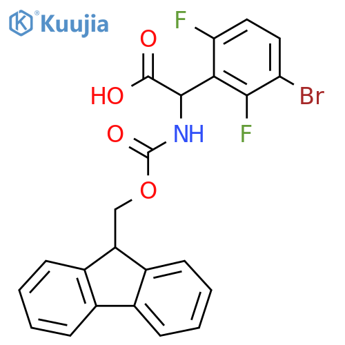 2-(3-bromo-2,6-difluorophenyl)-2-(9H-fluoren-9-ylmethoxycarbonylamino)acetic acid structure