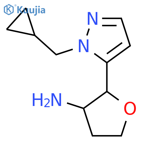 2-[1-(cyclopropylmethyl)-1H-pyrazol-5-yl]oxolan-3-amine structure