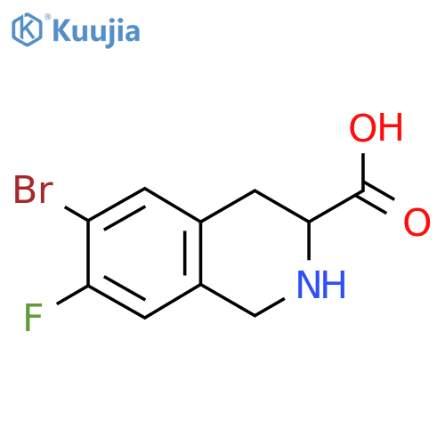 6-bromo-7-fluoro-1,2,3,4-tetrahydroisoquinoline-3-carboxylic acid structure