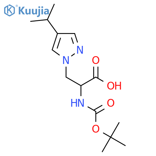 2-{(tert-butoxy)carbonylamino}-3-4-(propan-2-yl)-1H-pyrazol-1-ylpropanoic acid structure