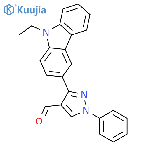 1H-Pyrazole-4-carboxaldehyde, 3-(9-ethyl-9H-carbazol-3-yl)-1-phenyl- structure