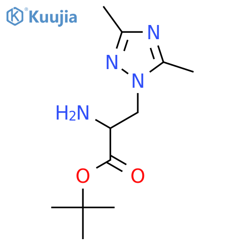 tert-butyl 2-amino-3-(dimethyl-1H-1,2,4-triazol-1-yl)propanoate structure