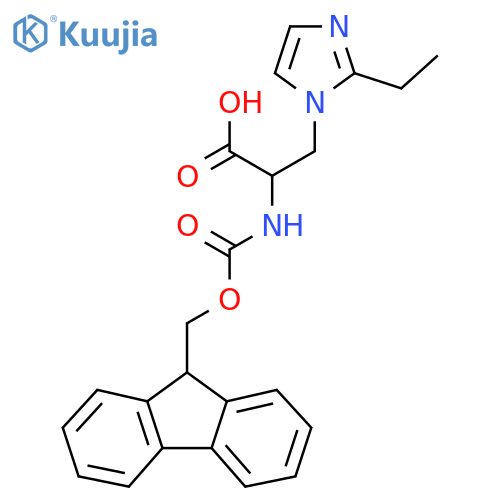 3-(2-ethyl-1H-imidazol-1-yl)-2-({(9H-fluoren-9-yl)methoxycarbonyl}amino)propanoic acid structure
