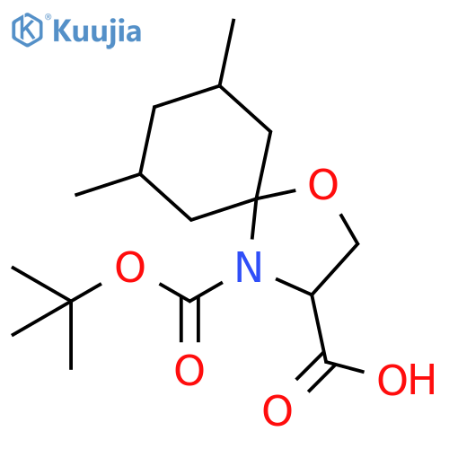 1-Oxa-4-azaspiro[4.5]decane-3,4-dicarboxylic acid, 7,9-dimethyl-, 4-(1,1-dimethylethyl) ester structure