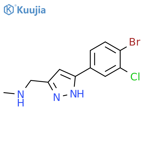 1H-Pyrazole-3-methanamine, 5-(4-bromo-3-chlorophenyl)-N-methyl- structure