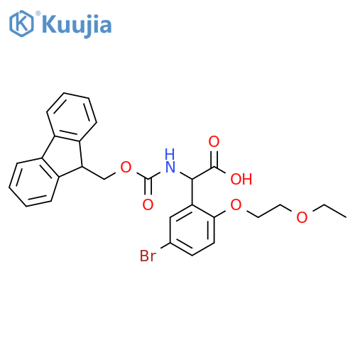 Benzeneacetic acid, 5-bromo-2-(2-ethoxyethoxy)-α-[[(9H-fluoren-9-ylmethoxy)carbonyl]amino]- structure