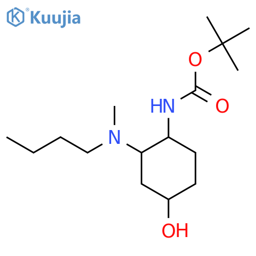 tert-butyl N-{2-[butyl(methyl)amino]-4-hydroxycyclohexyl}carbamate structure