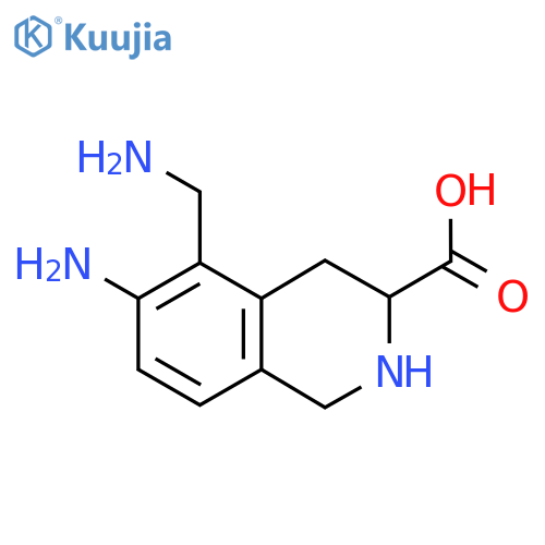 6-Amino-5-(aminomethyl)-1,2,3,4-tetrahydroisoquinoline-3-carboxylic acid structure