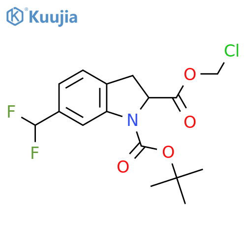 1-O-tert-butyl 2-O-(chloromethyl) 6-(difluoromethyl)-2,3-dihydroindole-1,2-dicarboxylate structure