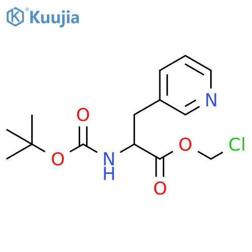 3-Pyridinepropanoic acid, α-[[(1,1-dimethylethoxy)carbonyl]amino]-, chloromethyl ester structure