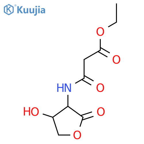Ethyl 2-[(4-hydroxy-2-oxooxolan-3-yl)carbamoyl]acetate structure