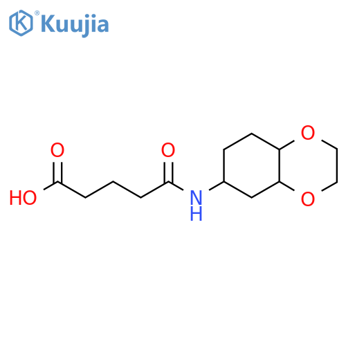 4-[(Octahydro-1,4-benzodioxin-6-yl)carbamoyl]butanoic acid structure