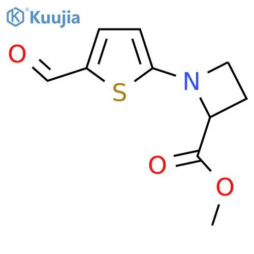 methyl 1-(5-formylthiophen-2-yl)azetidine-2-carboxylate structure