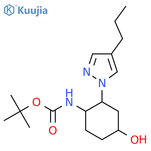 tert-butyl N-[4-hydroxy-2-(4-propyl-1H-pyrazol-1-yl)cyclohexyl]carbamate structure
