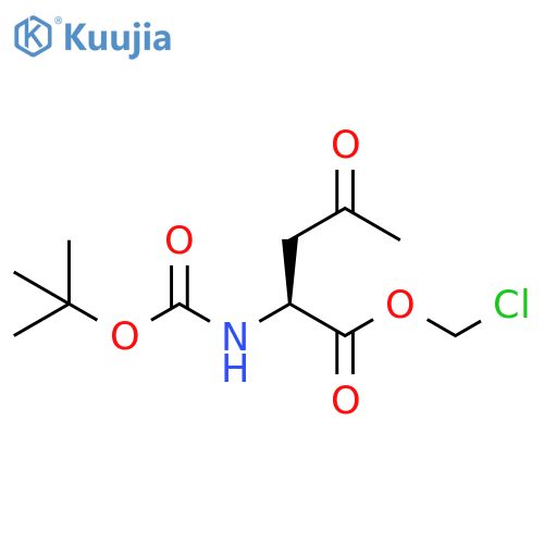 Norvaline, N-[(1,1-dimethylethoxy)carbonyl]-4-oxo-, chloromethyl ester structure