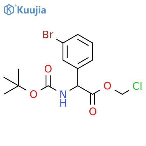 Benzeneacetic acid, 3-bromo-α-[[(1,1-dimethylethoxy)carbonyl]amino]-, chloromethyl ester structure