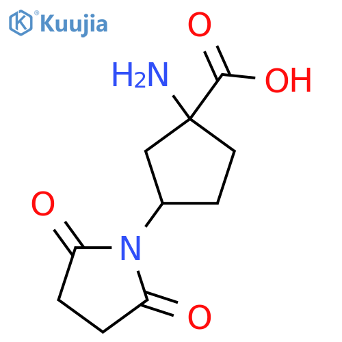 1-amino-3-(2,5-dioxopyrrolidin-1-yl)cyclopentane-1-carboxylic acid structure