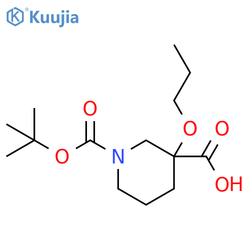 1-(tert-butoxy)carbonyl-3-propoxypiperidine-3-carboxylic acid structure