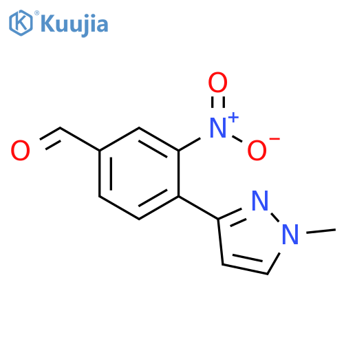 Benzaldehyde, 4-(1-methyl-1H-pyrazol-3-yl)-3-nitro- structure