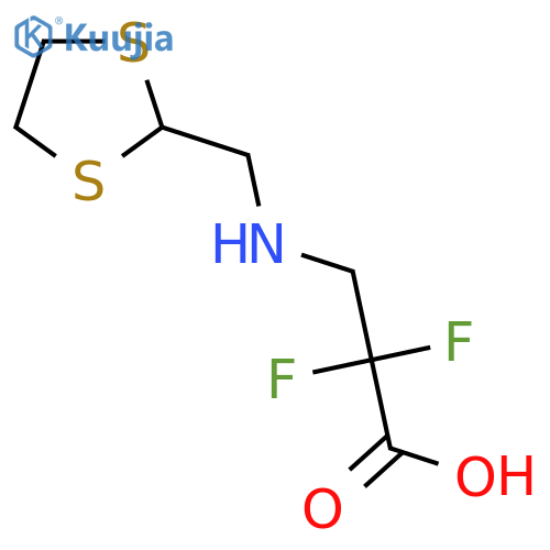 3-{[(1,3-Dithiolan-2-yl)methyl]amino}-2,2-difluoropropanoic acid structure