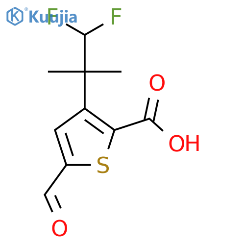 3-(1,1-Difluoro-2-methylpropan-2-yl)-5-formylthiophene-2-carboxylic acid structure