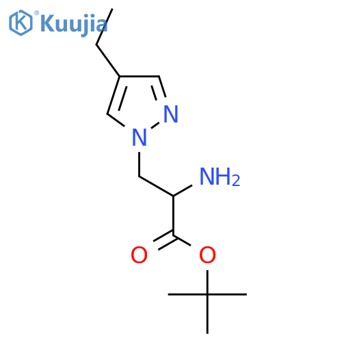 tert-butyl 2-amino-3-(4-ethyl-1H-pyrazol-1-yl)propanoate structure