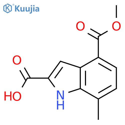 1H-Indole-2,4-dicarboxylic acid, 7-methyl-, 4-methyl ester structure