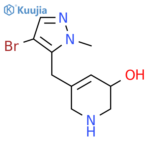 5-[(4-bromo-1-methyl-1H-pyrazol-5-yl)methyl]-1,2,3,6-tetrahydropyridin-3-ol structure