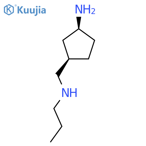 rac-(1R,3S)-3-[(propylamino)methyl]cyclopentan-1-amine structure