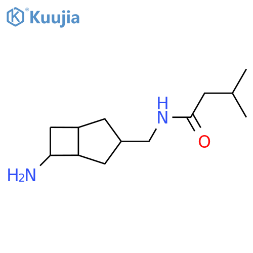 N-({6-aminobicyclo[3.2.0]heptan-3-yl}methyl)-3-methylbutanamide structure